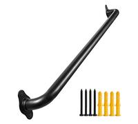 Purife 36 Inch No-Slip Black Metal Hand Rails Indoor Stair, Industrial Pipe Stairway Staircase Handrail - Outdoor Steps Hand Railing, Porch Loft Stair Railing, Deck Banister Rail, Safety Grab Bars