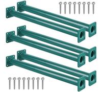 Purife Set of 6 Monkey Bars for Backyard - Green, Kid, Outdoor Playground Climbing Equipment, 16.5 inch, 2 x 17.5" Black Playground Handles, 8 Wood Mount Stainless Steel Screws, Washers