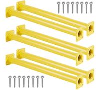 Purife Set of 6 Monkey Bars for Backyard - Steel Playground Ladder Rungs for Outdoor, Playset Safety Climbing Handles - 16.5 inch, Yellow