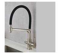 Purification de l'eau Robinet de Cuisine Noir Chaud et Froid Rotatif Tire en Laiton Matériau d'évier mélangeur et Lavage du Robinet (Gris a)