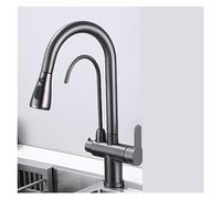 Purification de l'eau Robinet de Cuisine Noir Chaud et Froid Rotatif Tire en Laiton Matériau d'évier mélangeur et Lavage du Robinet (Gris a)