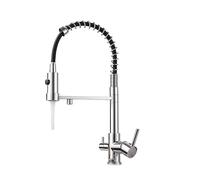 Purification de l'eau Robinet de Cuisine Noir Chaud et Froid Rotatif Tire en Laiton Matériau d'évier mélangeur et Lavage du Robinet (Gris a)