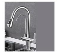 Purification de l'eau Robinet de Cuisine Noir Chaud et Froid Rotatif Tire en Laiton Matériau d'évier mélangeur et Lavage du Robinet (Gris a)