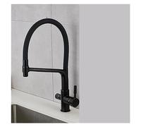 Purification de l'eau Robinet de Cuisine Noir Chaud et Froid Rotatif Tire en Laiton Matériau d'évier mélangeur et Lavage du Robinet (Gris a)