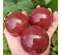 Purification Stone Natural Strawberry Quartz Ball Crystal Ball Reiki (Size : 200-250g)