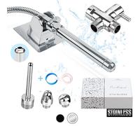 Purifvend 9 Piece Stainless Steel Enema Kit - Full Shower - Enema System - Fleet Enema - Shower Kit for Men Women - Pocket Shower for Colon Cleaning - Easy to