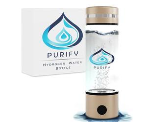 PURIFY™ - Hydrogen Water Bottle, 330ml Hydrogen Water Generator, Hydrogen Water Machine with Platinum SPE/PEM Electrolysis Technology, Hydrogen Water Bottle UK