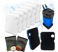 PurifyLogix 10Pcs Replacement Filter Kit for Cascade 700/1000 CCF2UL/CCF3UL Aquarium Floss Media, 2 Upgraded Carbon-Coarse-Activated Carbon Filter Pads, 6 White Floss, 2 Activated Carbon Bags