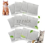 PurifyLogix 12 Pack Universal Odor Eliminator for Hooded Cat Litter Box, Natural Activated Charcoal Filters Refills, Cat Toilet Odor Control Replacement for Automatic Litter Box