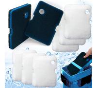 PurifyLogix Replacement Canister Filter Pads for Cascade 700/1000 CCF2UL/CCF3UL Generic Aquarium Floss Media, 2 Upgrated Activated Carbon-Coarse-Activated Carbon Filter Pads and 6 White Floss, 8Pcs