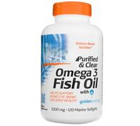 Puriified & Clear Omega 3 Fish Oil Supports & Joint Health, 1K mg, Non-GMO, Gluten Free 120 Marine Softgels