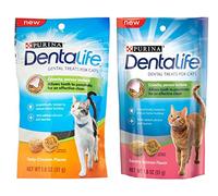 Purina Dentalife Dental Treats For Cats Bundle; Savory Salmon And Tasty Chicken