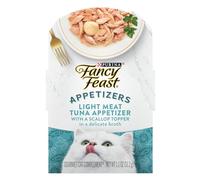 Purina Fancy Feast Appetizers Lickable Grain Free Wet Cat Food Topper Light Meat Tuna Appetizer with Scallop - (Pack of 10) 1.1 oz. Trays
