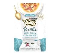 Purina Fancy Feast Lickable Wet Cat Food Broth Topper Classic Complement Tuna and Vegetable - (Pack of 16) 1.4 oz. Pouches