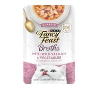 Purina Fancy Feast Limited Ingredient Cat Food Complement, Broths Classic With Wild Salmon & Vegetables - (16) 1.4 oz. Pouches