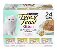 Purina Fancy Feast Tender Ocean Whitefish, Turkey, Chicken and Salmon Feasts Wet Kitten Food Variety Pack - (Pack of 24) 3 oz. Boxes