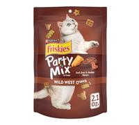 Purina Friskies Made in USA Facilities Cat Treats, Party Mix Crunch Wild West - (10) 2.1 oz. Pouches