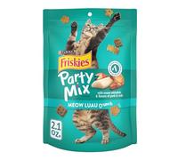 Purina Friskies Made in USA Facilities Cat Treats, Party Mix Meow Luau Crunch - (10) 2.1 Oz. Pouches