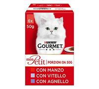 Purina Gourmet Mon Petit Wet Cat Food Delicious Selection with Meat, with Beef, Calf and Lamb, 48 Pouches x 50 g Each (8 Packs of 6 x 50 g)