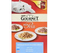 GOURMET Mon Petit Fish Variety with Cod, Sardine & Salmon Adult Wet Cat Food 6x50g