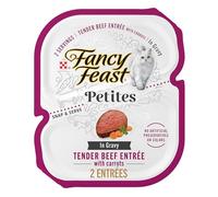 Purina kuiGourmet Gravy Wet Cat Food, Petites Tender Beef with Carrots Entrance - (12) 2.8 Oz. Tubs
