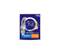 Purina ONE 11+ Dry Cat Food Rich in Chicken 750g (Pack of 4), Packaging May Vary