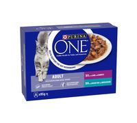 Purina One Chicken and Green Been Beef and Carrot Pouch Adult Cat Food 85g 8 Pack
