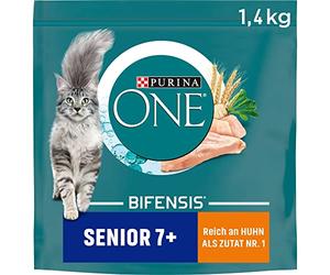 PURINA ONE Bifensis Senior 7+ Dry Cat Food, Rich in Chicken, Pack of 6 (6 x 1.5 kg)