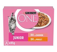 PURINA One Junior Dispersion Sauce Assorted Flavours Salmon and Chicken Kitten 8 x 85g