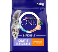 Purina ONE Adult Dry Cat Food Coat & Hairball, Rich in Chicken 2.8kg , Pack of 4