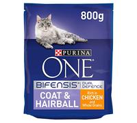 Purina ONE Adult Dry Cat Food Coat & Hairball, Rich in Chicken 750 (Pack of 4), Packaging May Vary