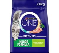 Purina ONE Indoor Dry Cat Food Turkey and Wholegrain 3 kg Pack of 4