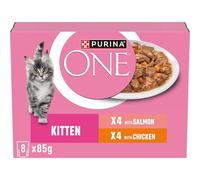 PURINA ONE Kitten Salmon and Chicken Wet Cat Food - 8 x 85g