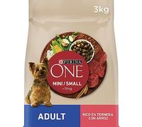 Purina ONE Mini <10 kg Dog Food for Small Adult Dogs with Beef and Rice, 3 kg bag