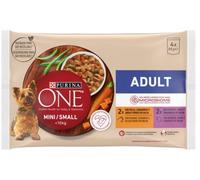 Purina ONE Mini <10 kg Wet Food for Small Adult Dog with Chicken and Lamb, 4 x 85 g Sachets