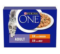 Purina ONE Adult Cat Food Chicken and Beef 8x85g - PACK (5)