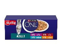 PURINA ONE Mini Fillets Mixed Selection in Gravy Wet Cat Food 60x85g