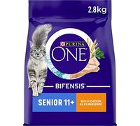 Purina ONE Senior 11+ Cat Food Chicken and Wholegrain 3 kg (Pack of 4) Bllack