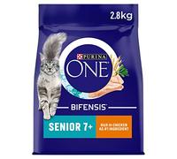 Purina ONE 7+ Dry Cat Food Rich in Chicken 2.8kg, Pack of 4