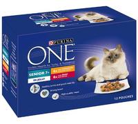 Purina One Senior Chicken and Beef in Jelly 12 x 85 g (Pack of 4)