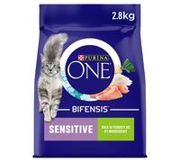 Purina ONE Sensitive Dry Cat Food Rich in Turkey 2.8kg, Pack of 4