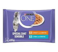 PURINA One Tapered for Cats Sensitive to Chicken, Tuna & Carrot 4 x 3 oz
