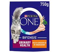 Purina ONE Adult Dry Cat Food Urinary Health, Rich in Chicken 750g , Pack of 4