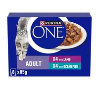 PURINA ONE Mini Fillets Ocean Fish and Lamb Wet Cat Food - 8 x 85g