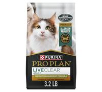 Purina Pro Plan Allergen Reducing, Weight Control Dry Cat Food, LIVECLEAR Chicken and Rice Formula - 3.2 lb. Bag