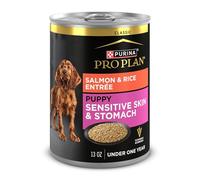 Purina Pro Plan Puppy Classic Wet Dog Food for Sensitive Stomach with Salmon and Rice - (Pack of 12) 12 ct. Cans
