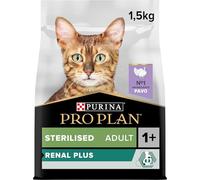PURINA PRO PLAN | Renal Plus | Cat | Complete Dry Food for Sterilized Adult Cats | Helps Maintain Healthy Kidney Function and Urinary System | Turkey | Bag | Pack of 6 x 1.5 kg