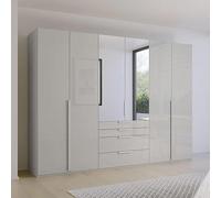 Purisma Wardrobe - 301cm - 6 Door - Combi - Silk Grey Glass