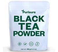 Purisure Instant Black Tea Powder, 125g, 100% Pure Unsweetened Black Tea Powder Dissolves Instantly, Convenient Naturally Caffeinated Black Tea, Delicious Hot or Cold, 125 servings