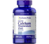 PURITAN'S PRIDE Chelated Calcium Magnesium Zinc 250 Vegetarian Caplets